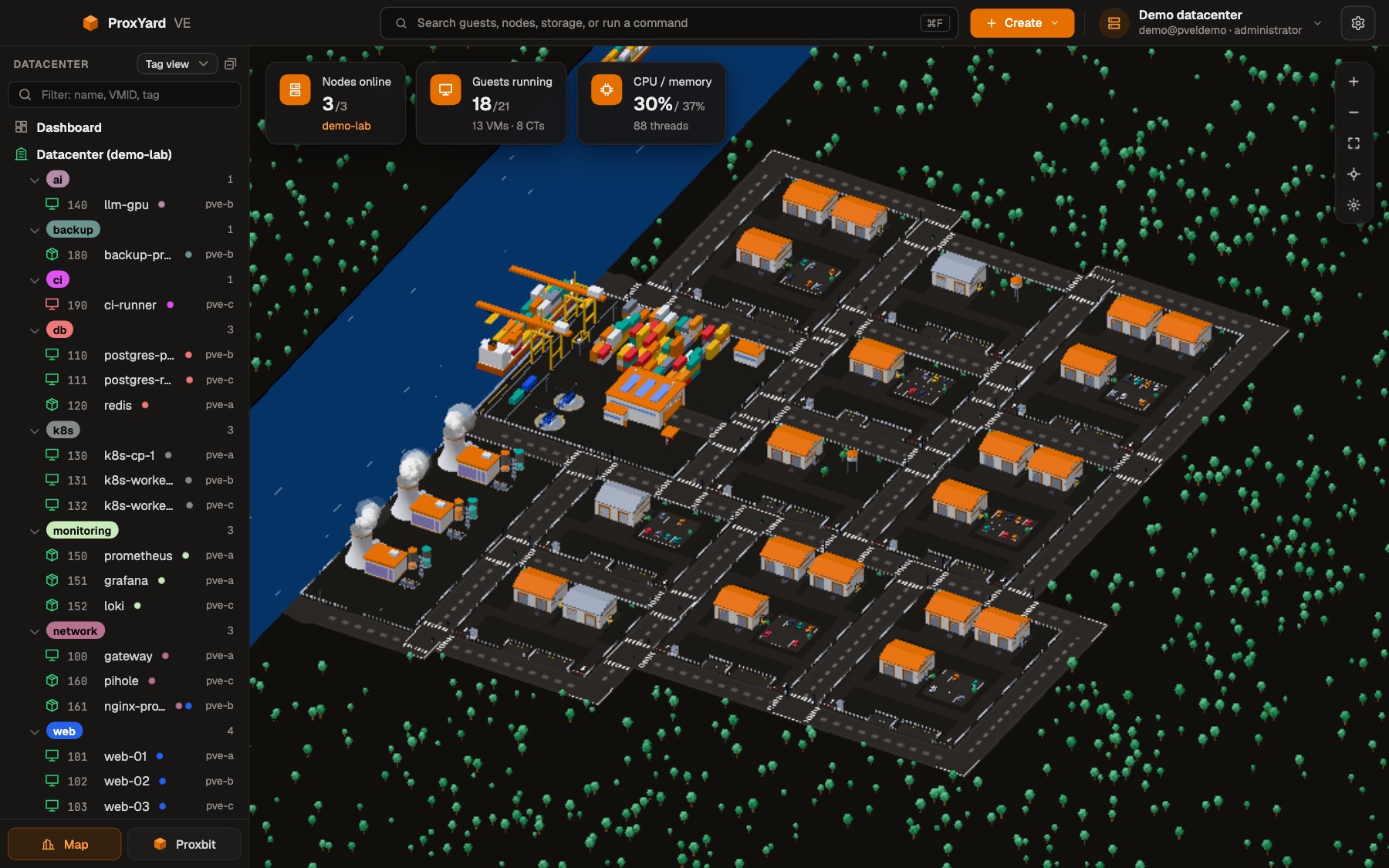 The datacenter map